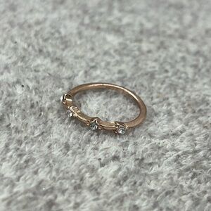 Rose Gold 4 CZ Diamonds Ring